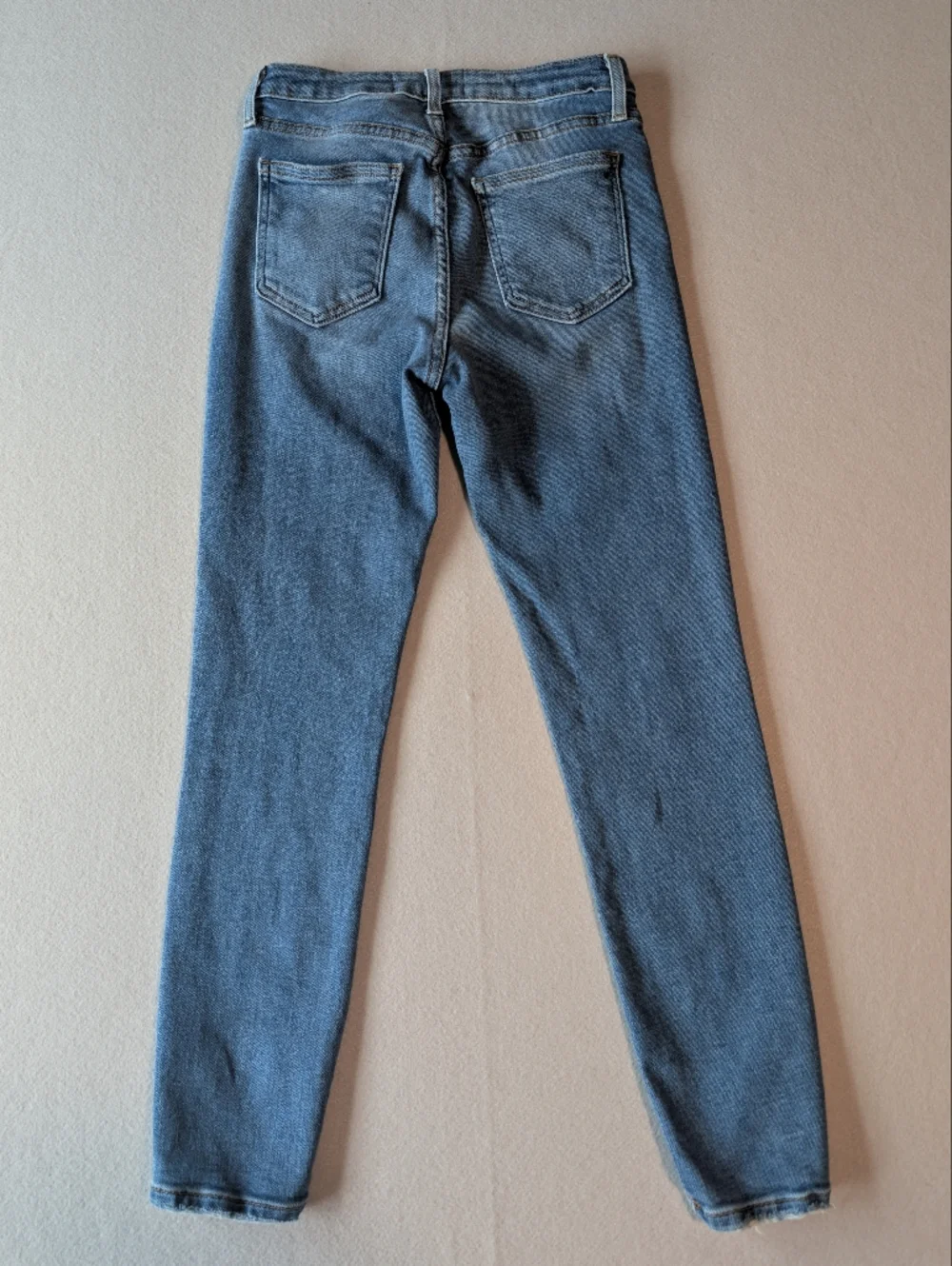 Just Black Denim High Rise Skinny Jeans with Distressed Ankle Hems Sz 27 25